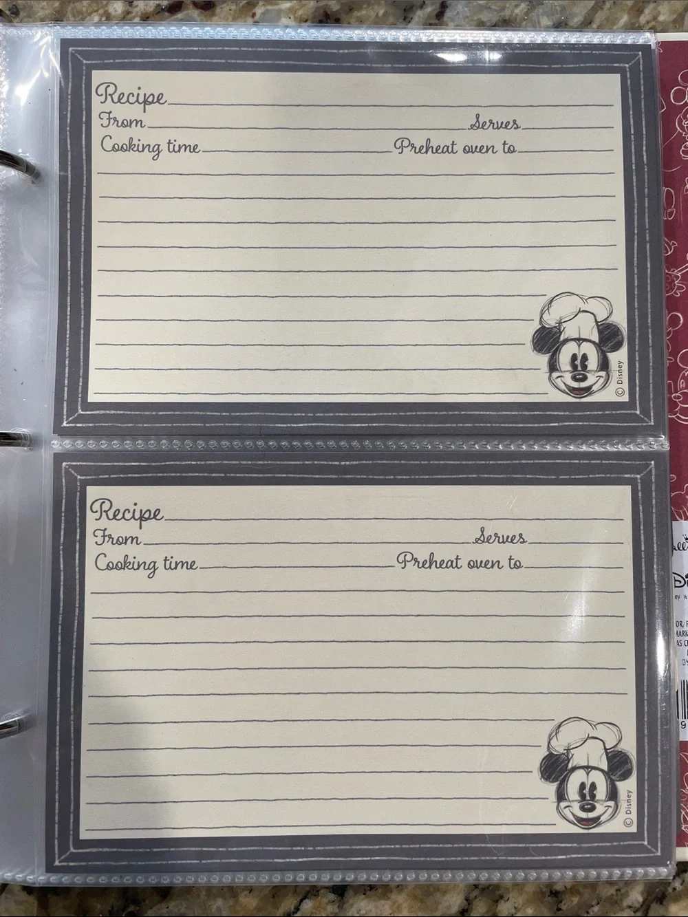 Disney Mickey Mouse Chef Recipe Binder in White and Pink